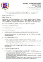 Miniature document du procès verbal du conseil municipal