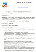 Miniature document du procès verbal du conseil municipal